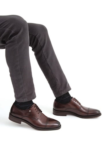  Tamer Tanca Erkek Hakiki Deri Kahverengi Deri Casual Ayakkabı