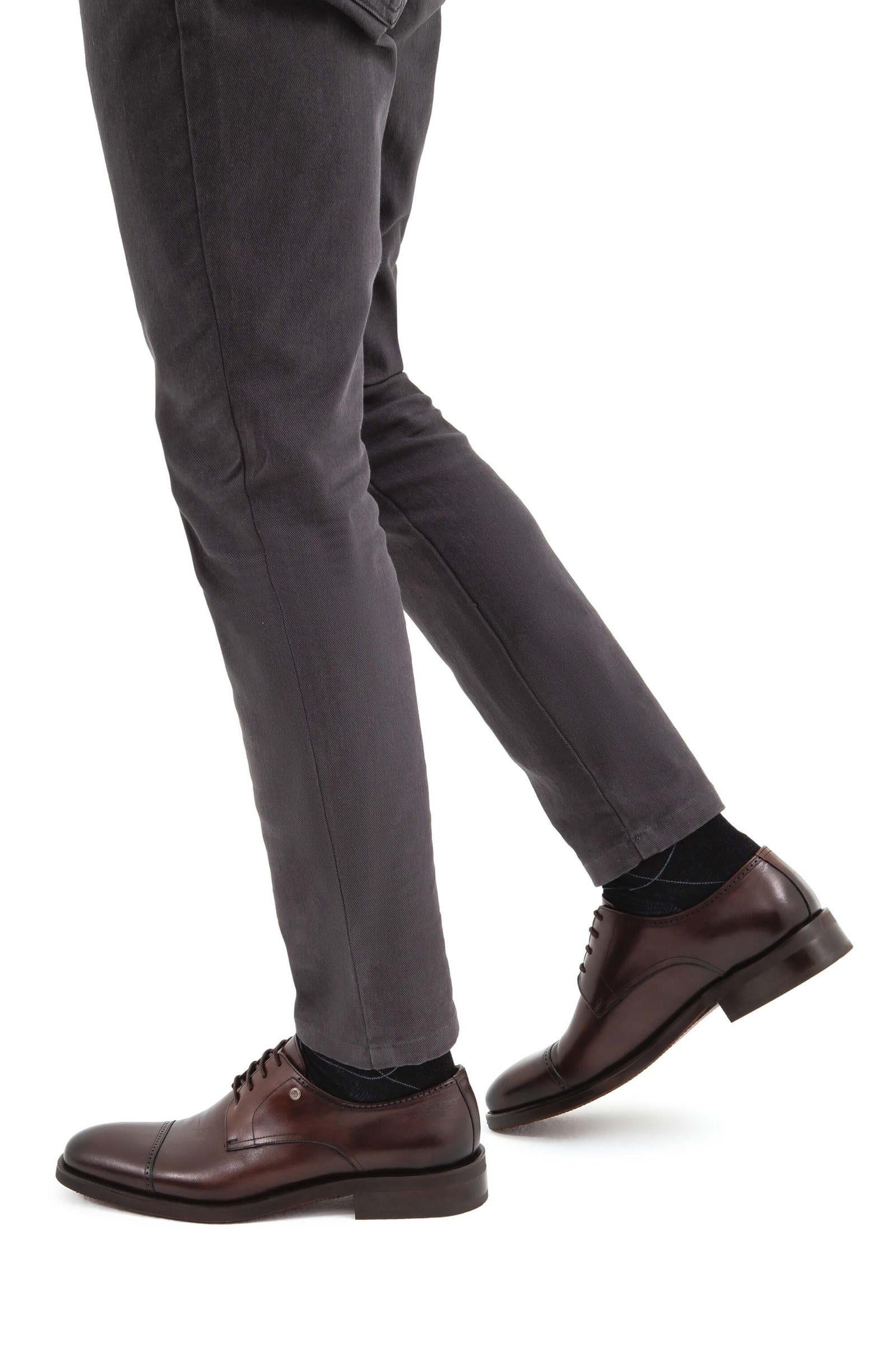  Tamer Tanca Erkek Hakiki Deri Kahverengi Deri Casual Ayakkabı