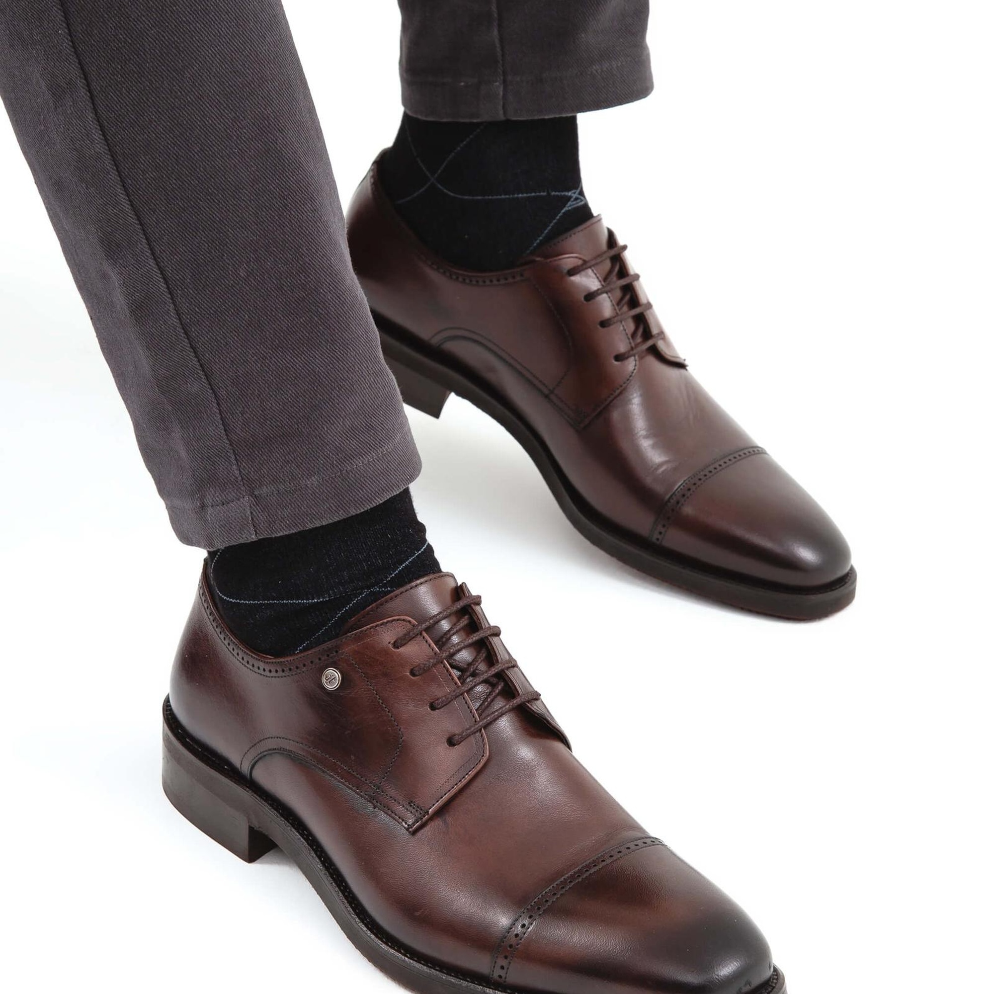 Tamer Tanca Erkek Hakiki Deri Kahverengi Deri Casual Ayakkabı