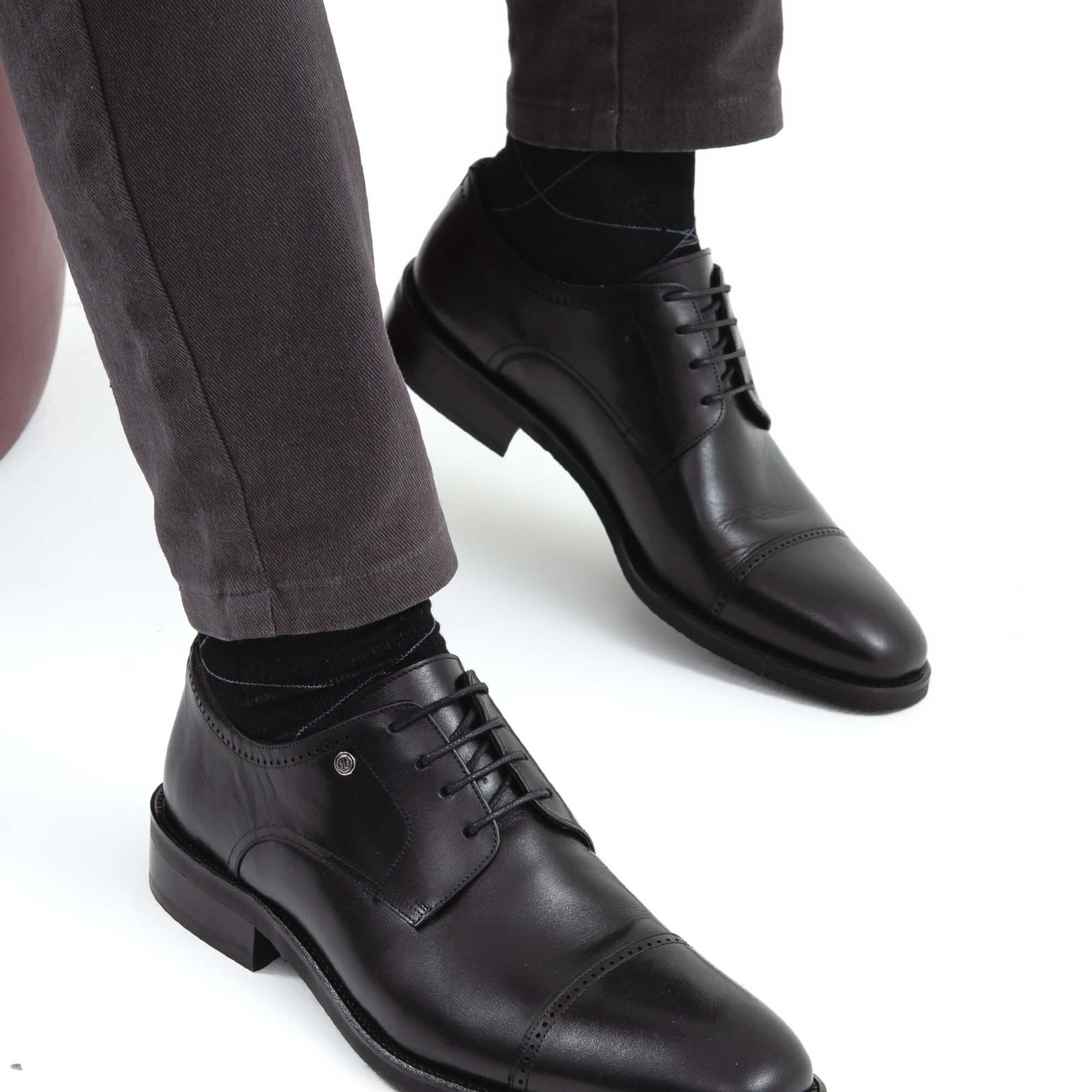 Tamer Tanca Erkek Hakiki Deri Siyah Analin Casual Ayakkabı