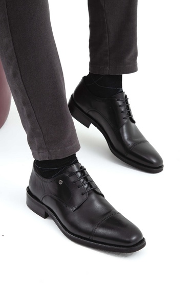  Tamer Tanca Erkek Hakiki Deri Siyah Analin Casual Ayakkabı