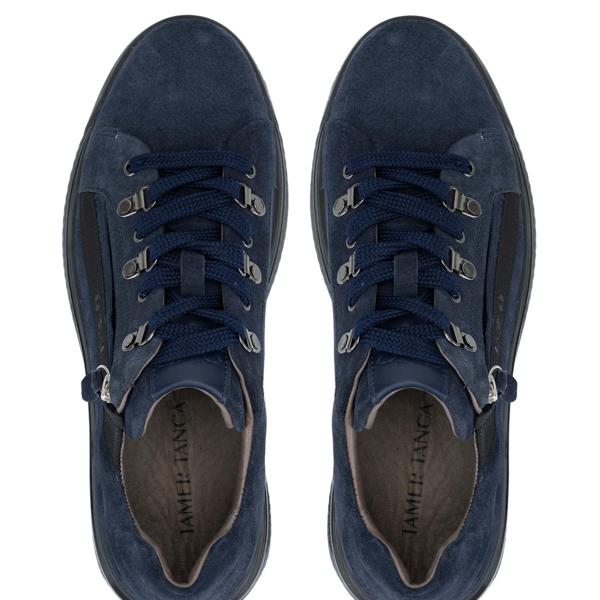 Tamer Tanca Erkek Hakiki Deri Lacivert Süet Casual Ayakkabı