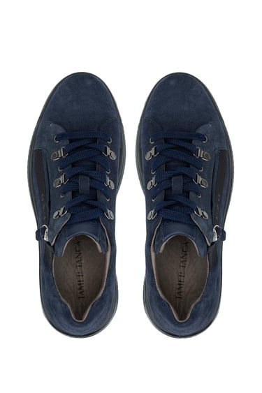  Tamer Tanca Erkek Hakiki Deri Lacivert Süet Casual Ayakkabı