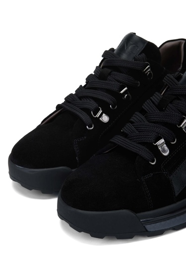  Tamer Tanca Erkek Hakiki Deri Siyah Süet Casual Ayakkabı