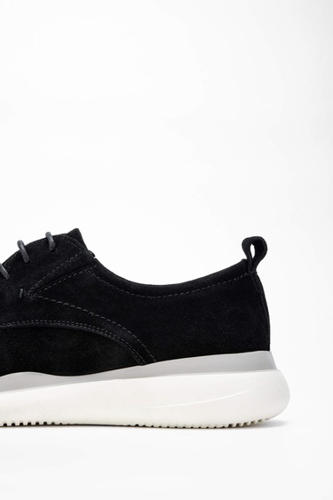  Tamer Tanca Erkek Hakiki Deri Siyah Süet Casual Ayakkabı