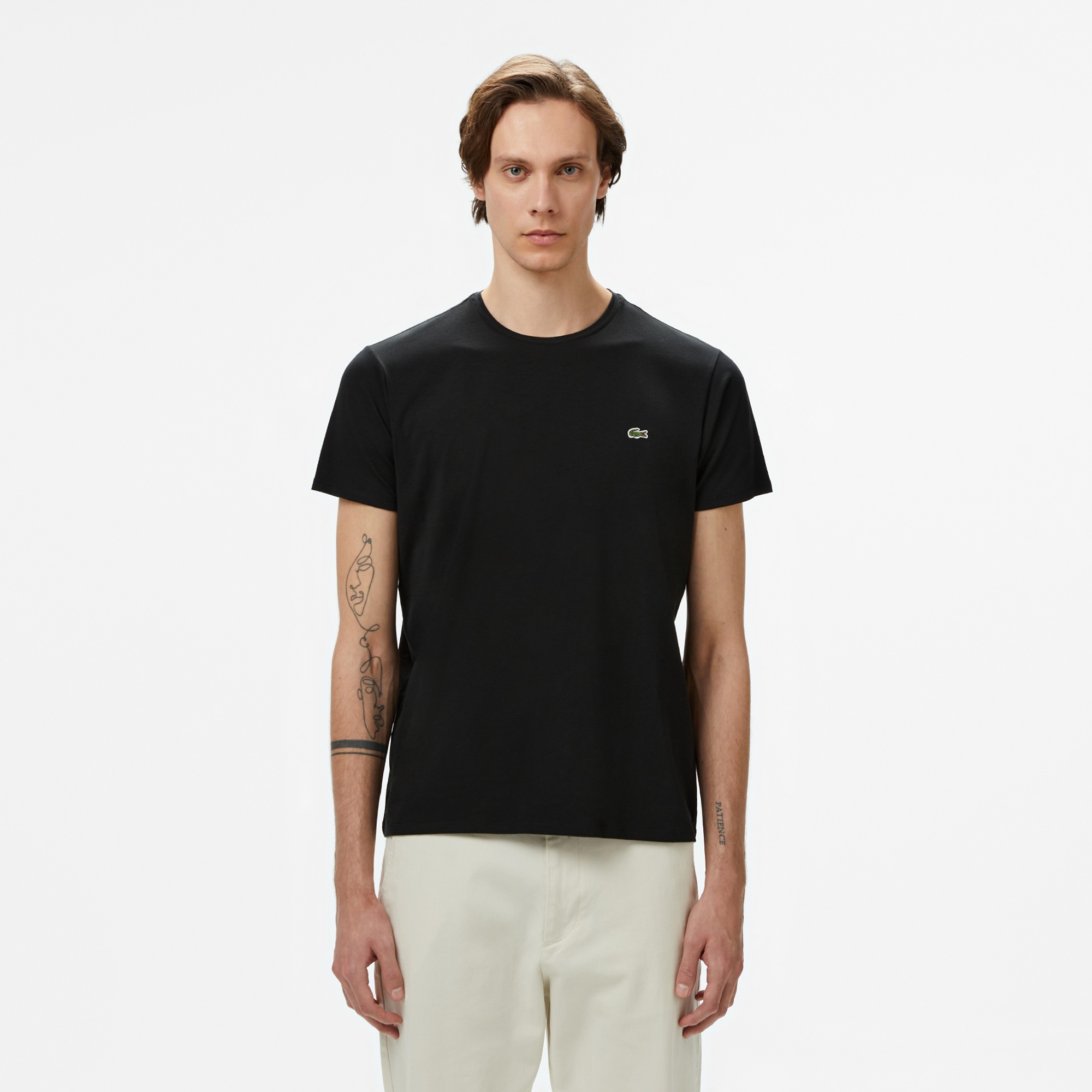 Lacoste Erkek Slim Fit Bisiklet Yaka Siyah T-Shirt