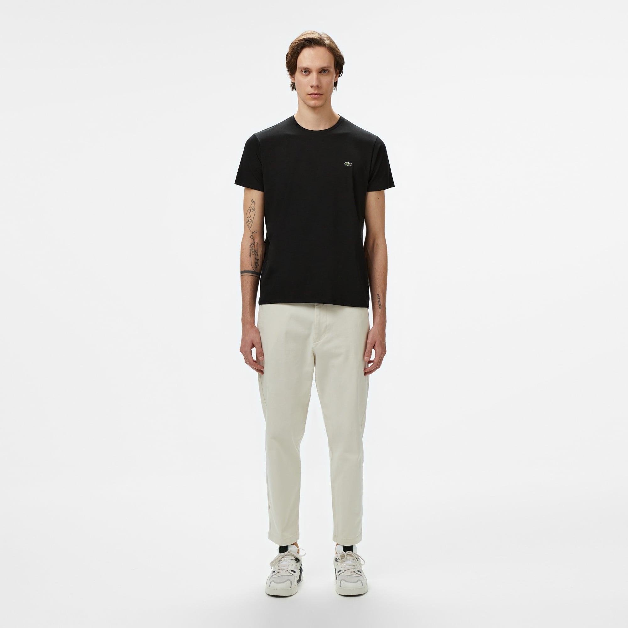 Lacoste Erkek Slim Fit Bisiklet Yaka Siyah T-Shirt