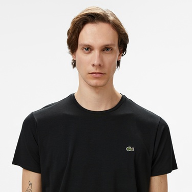  Lacoste Erkek Slim Fit Bisiklet Yaka Siyah T-Shirt
