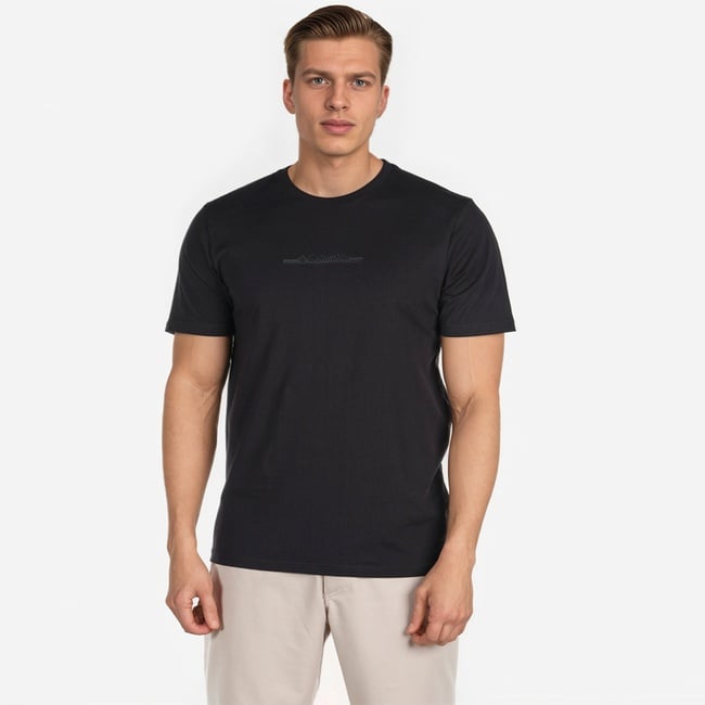  Columbia Bar Split Graphic Erkek Siyah Günlük T-Shirt