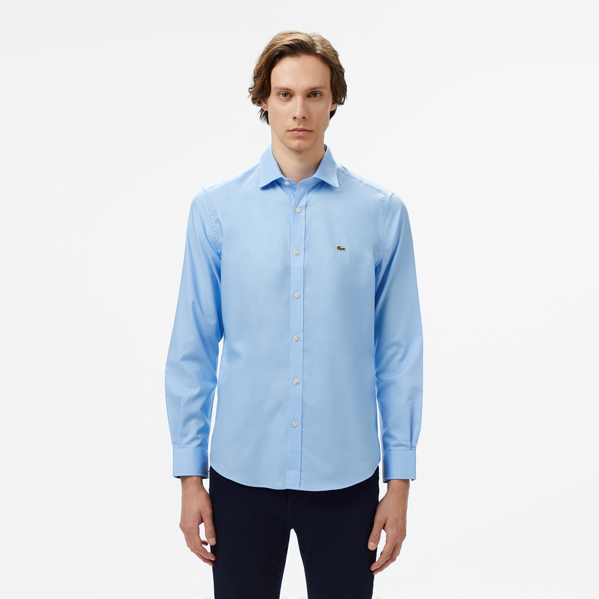 Lacoste Erkek Slim Fit Açık Mavi Gömlek