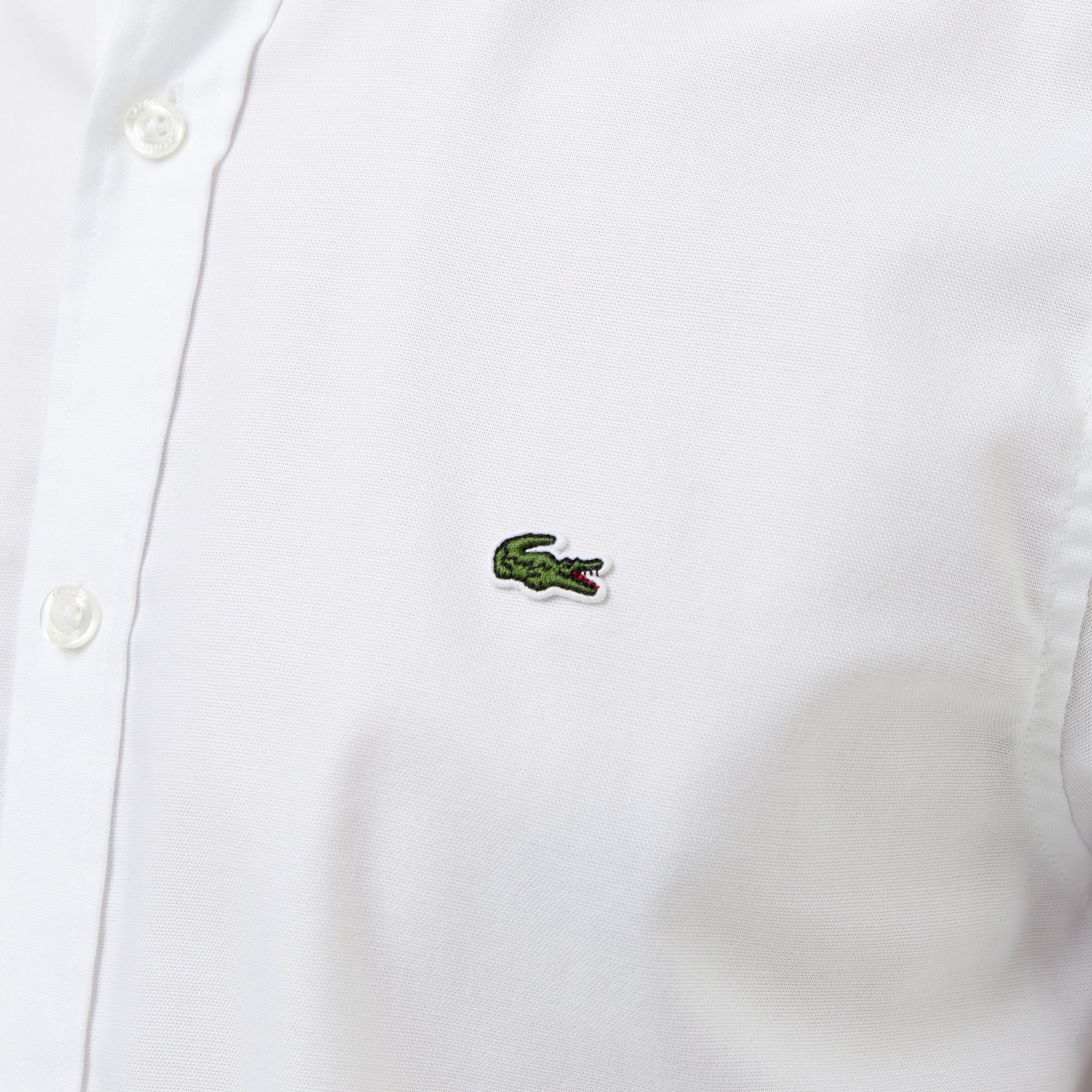 Lacoste Erkek Slim Fit Düğmeli Yaka Beyaz Gömlek