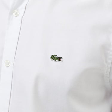  Lacoste Erkek Slim Fit Düğmeli Yaka Beyaz Gömlek
