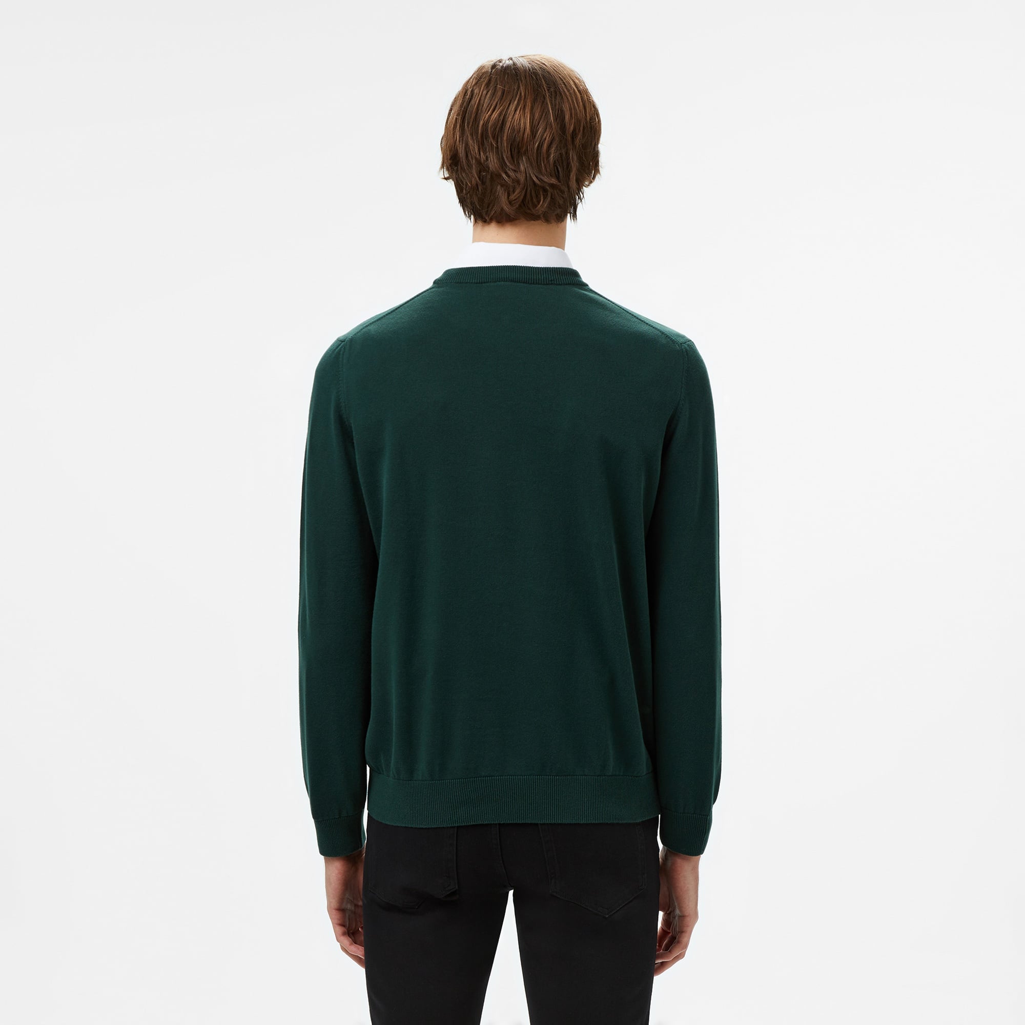 Lacoste Erkek Regular Fit Bisiklet Yaka Koyu Yeşil Kazak