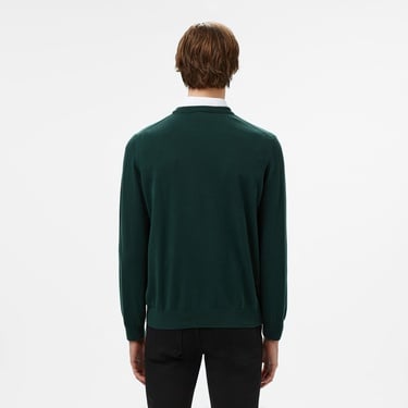  Lacoste Erkek Regular Fit Bisiklet Yaka Koyu Yeşil Kazak