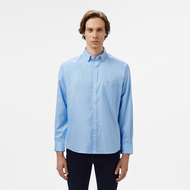  Lacoste Erkek Regular Fit Düğmeli Yaka Mavi Gömlek