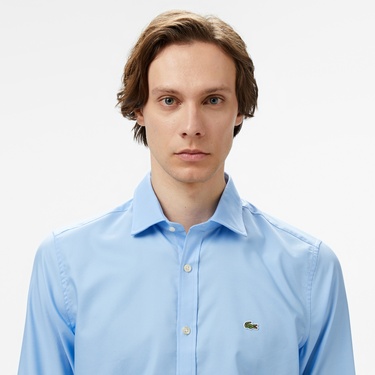  Lacoste Erkek Slim Fit Açık Mavi Gömlek