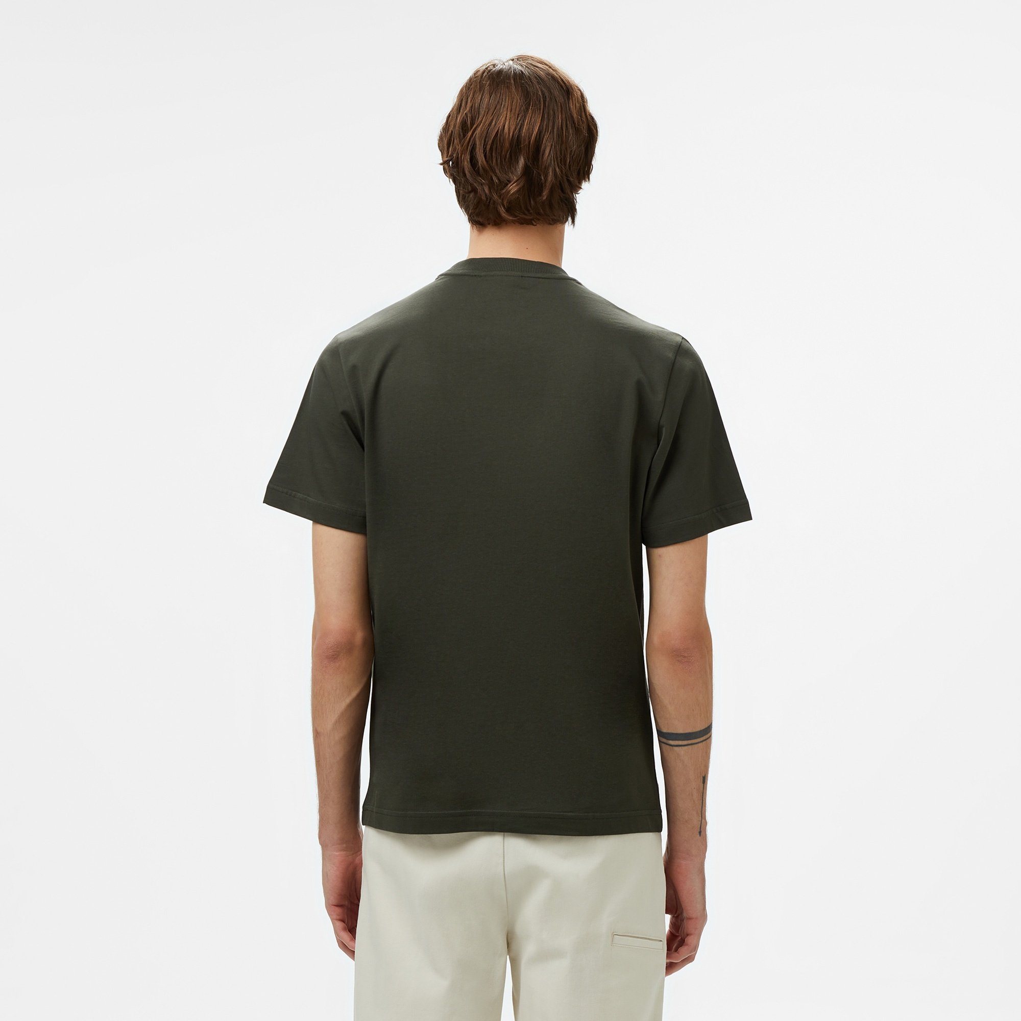 Lacoste Erkek Regular Fit Bisiklet Yaka Baskılı Haki T-Shirt