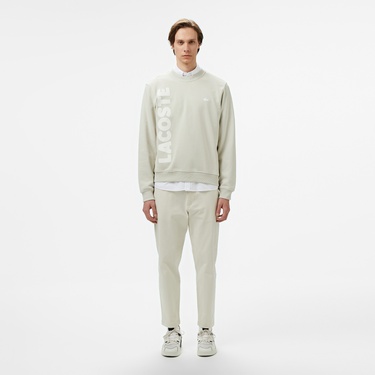  Lacoste Erkek Relaxed Fit Bisiklet Yaka Baskılı Gri Sweatshirt
