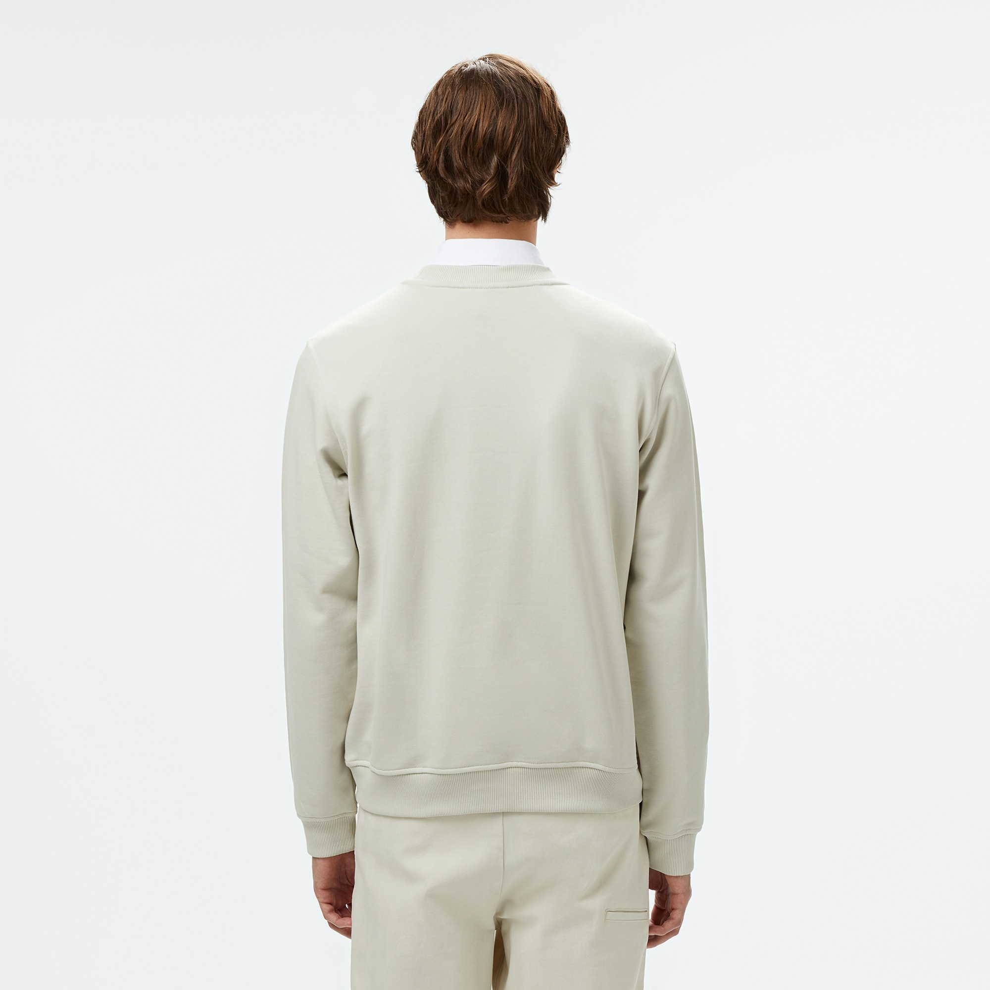 Lacoste Erkek Relaxed Fit Bisiklet Yaka Baskılı Gri Sweatshirt