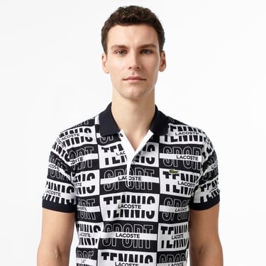  Lacoste Original L.12.12 Two Tone Badge Print Polo Shirt