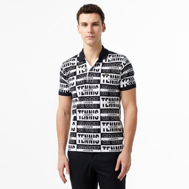  Lacoste Original L.12.12 Two Tone Badge Print Polo Shirt