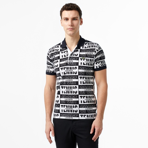  Lacoste Original L.12.12 Two Tone Badge Print Polo Shirt