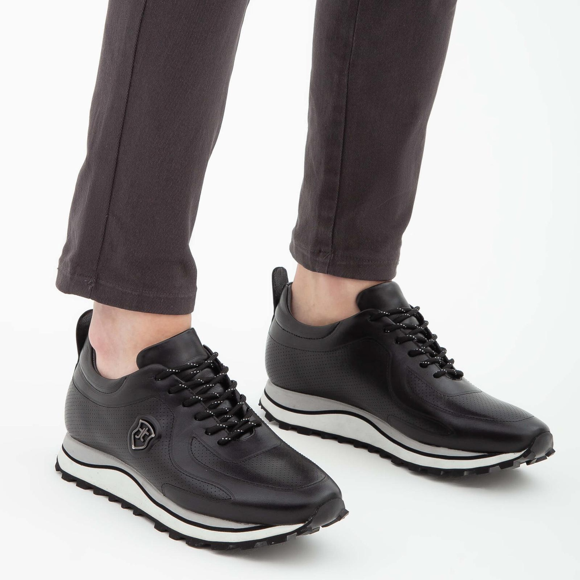 Tamer Tanca Erkek Hakiki Deri Siyah Deri Casual Ayakkabı