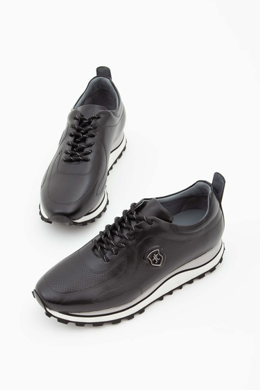  Tamer Tanca Erkek Hakiki Deri Siyah Deri Casual Ayakkabı