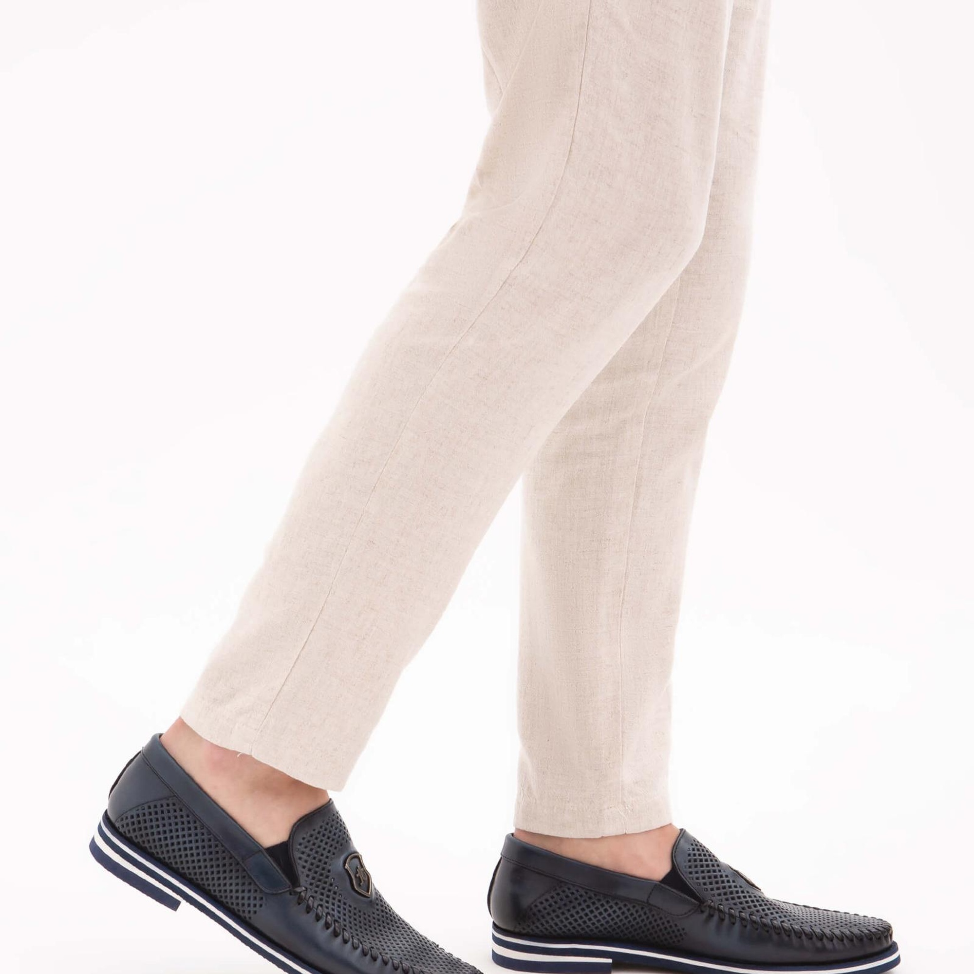 Tamer Tanca Erkek Hakiki Deri Lacivert Casual Ayakkabı