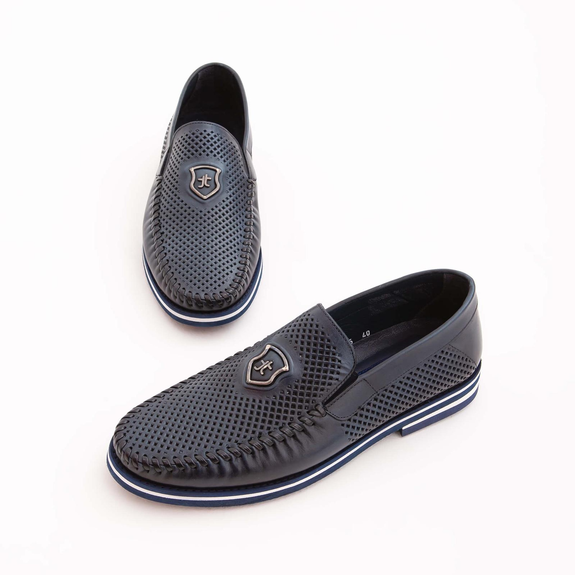 Tamer Tanca Erkek Hakiki Deri Lacivert Casual Ayakkabı