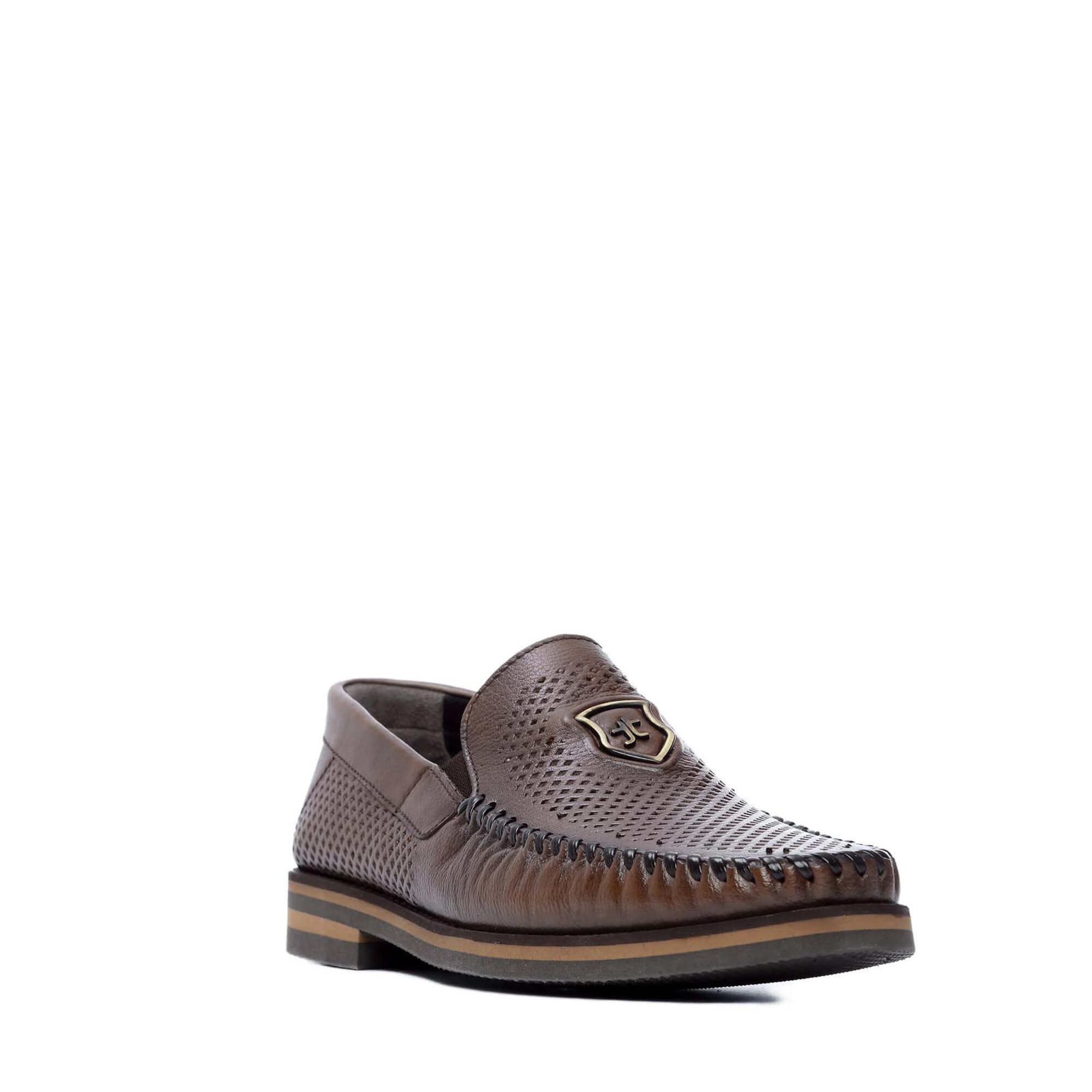 Tamer Tanca Erkek Hakiki Deri Kahverengi Casual Ayakkabı