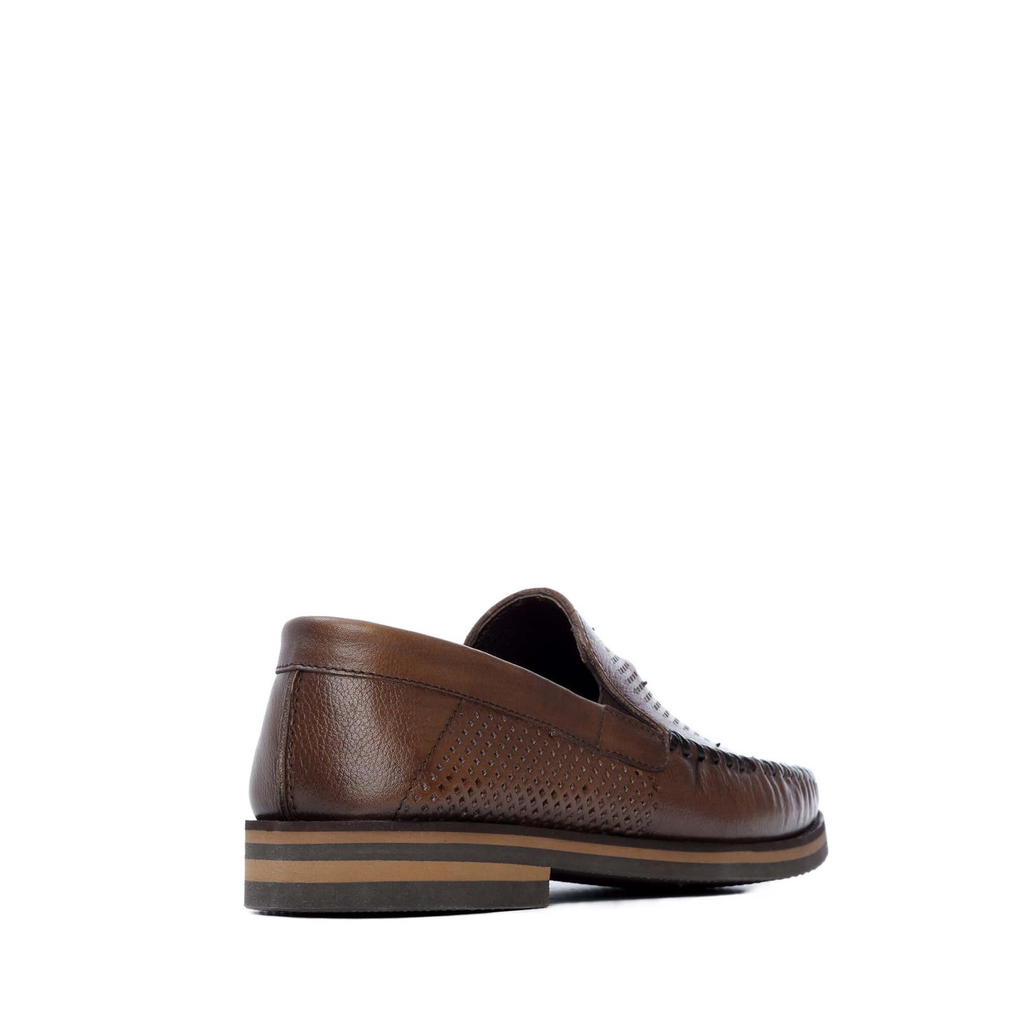 Tamer Tanca Erkek Hakiki Deri Kahverengi Casual Ayakkabı