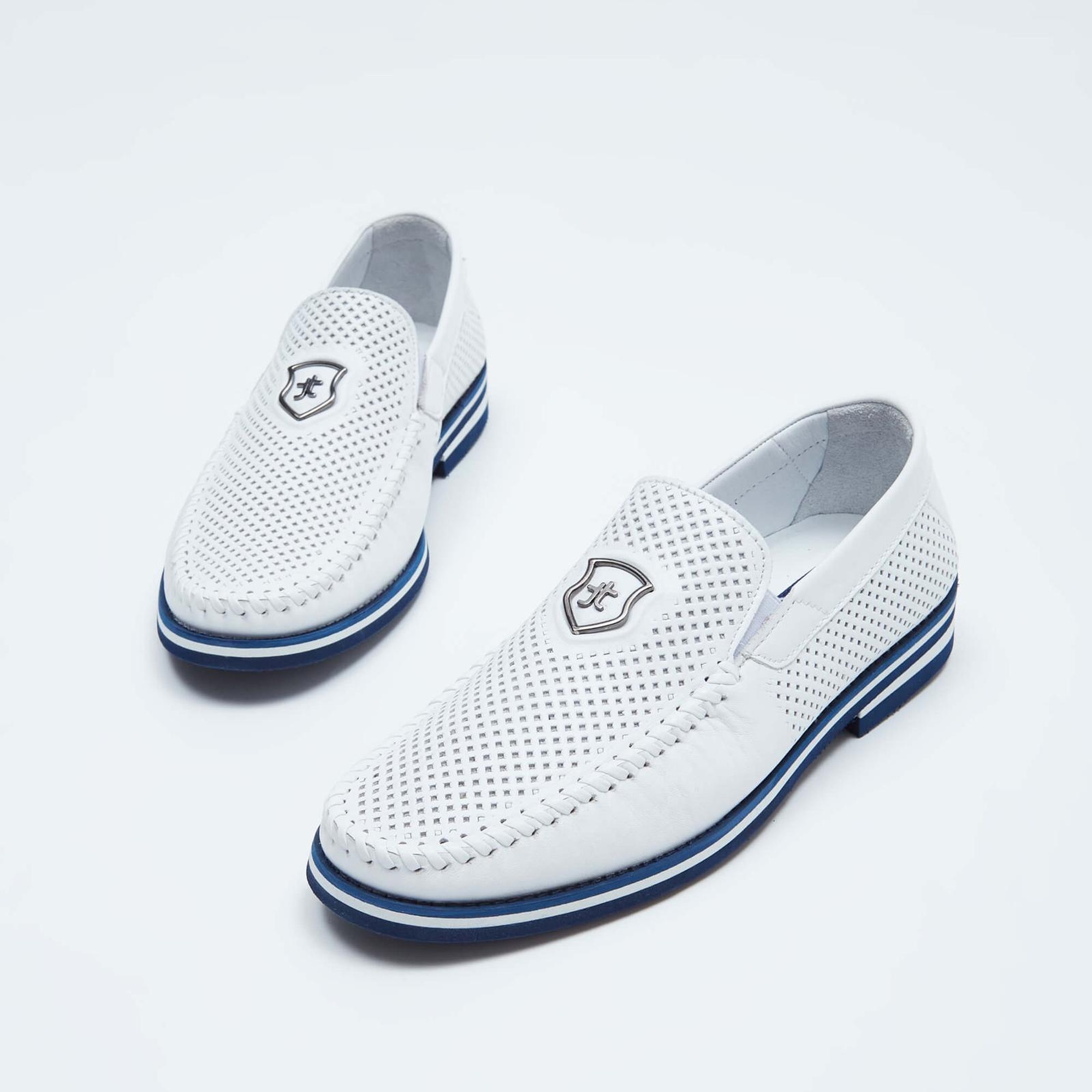 Tamer Tanca Erkek Hakiki Deri Beyaz Casual Ayakkabı