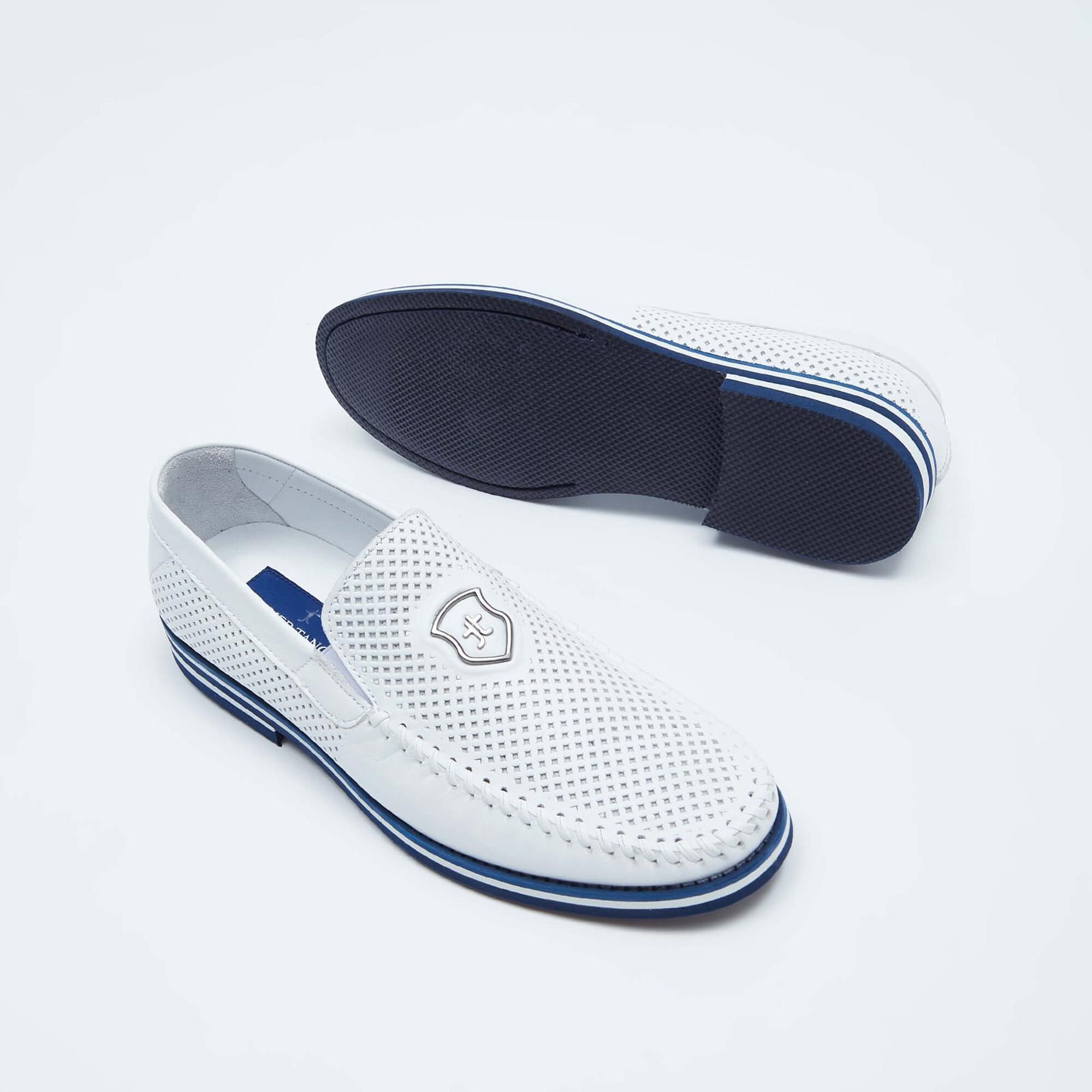 Tamer Tanca Erkek Hakiki Deri Beyaz Casual Ayakkabı