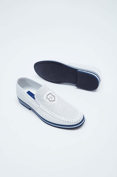  Tamer Tanca Erkek Hakiki Deri Beyaz Casual Ayakkabı