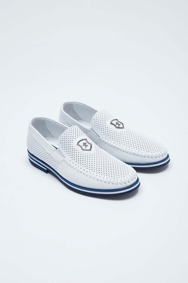  Tamer Tanca Erkek Hakiki Deri Beyaz Casual Ayakkabı