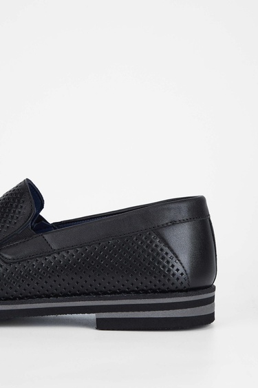  Tamer Tanca Erkek Hakiki Deri Siyah Casual Ayakkabı