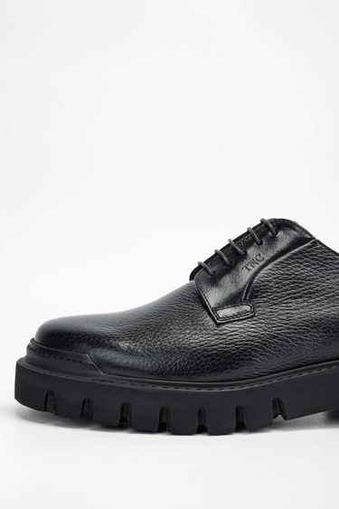  Tamer Tanca Erkek Hakiki Deri Siyah Casual Ayakkabı
