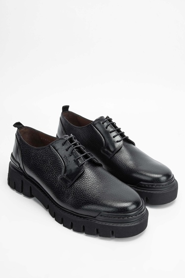  Tamer Tanca Erkek Hakiki Deri Siyah Casual Ayakkabı