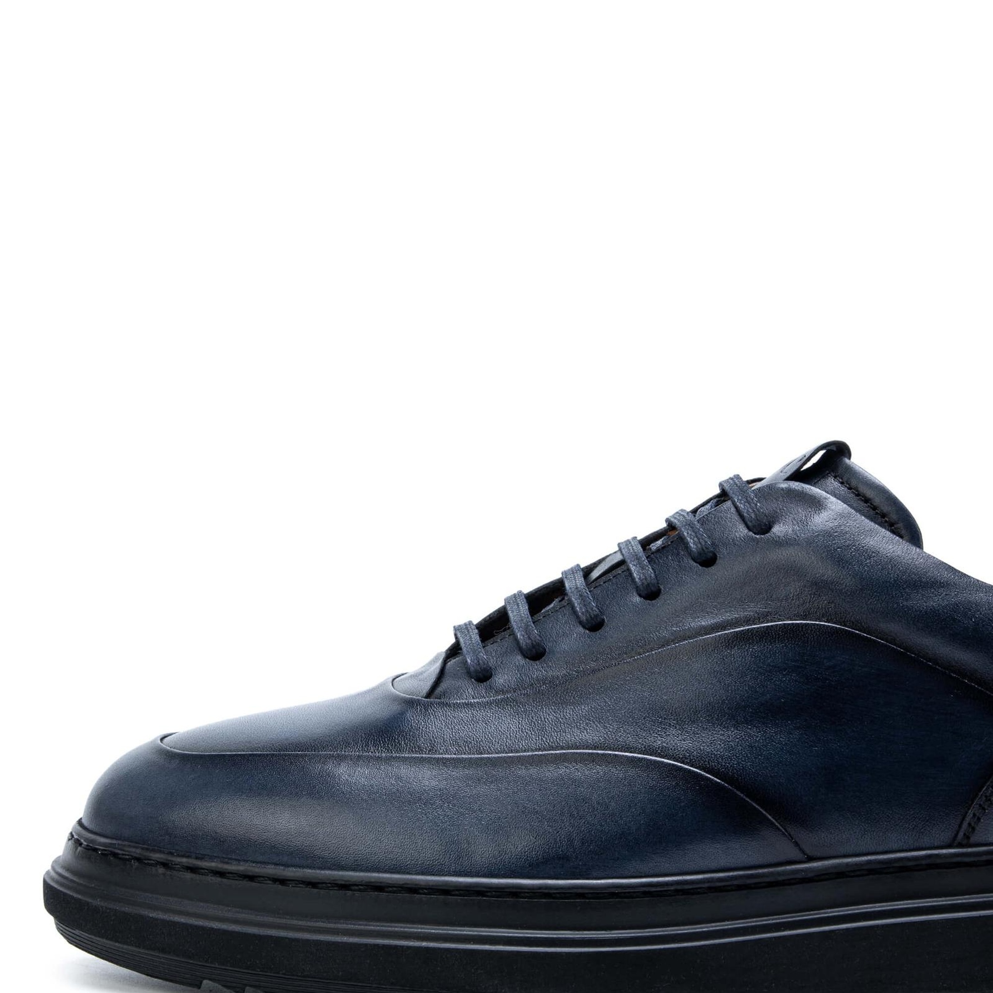 Tamer Tanca Erkek Hakiki Deri Lacivert Casual Ayakkabı