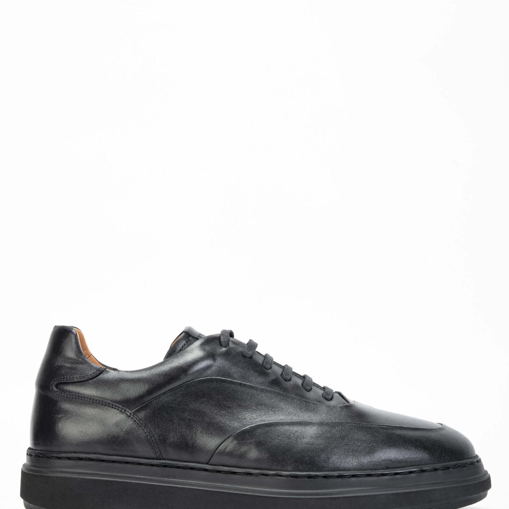 Tamer Tanca Erkek Hakiki Deri Siyah Casual Ayakkabı