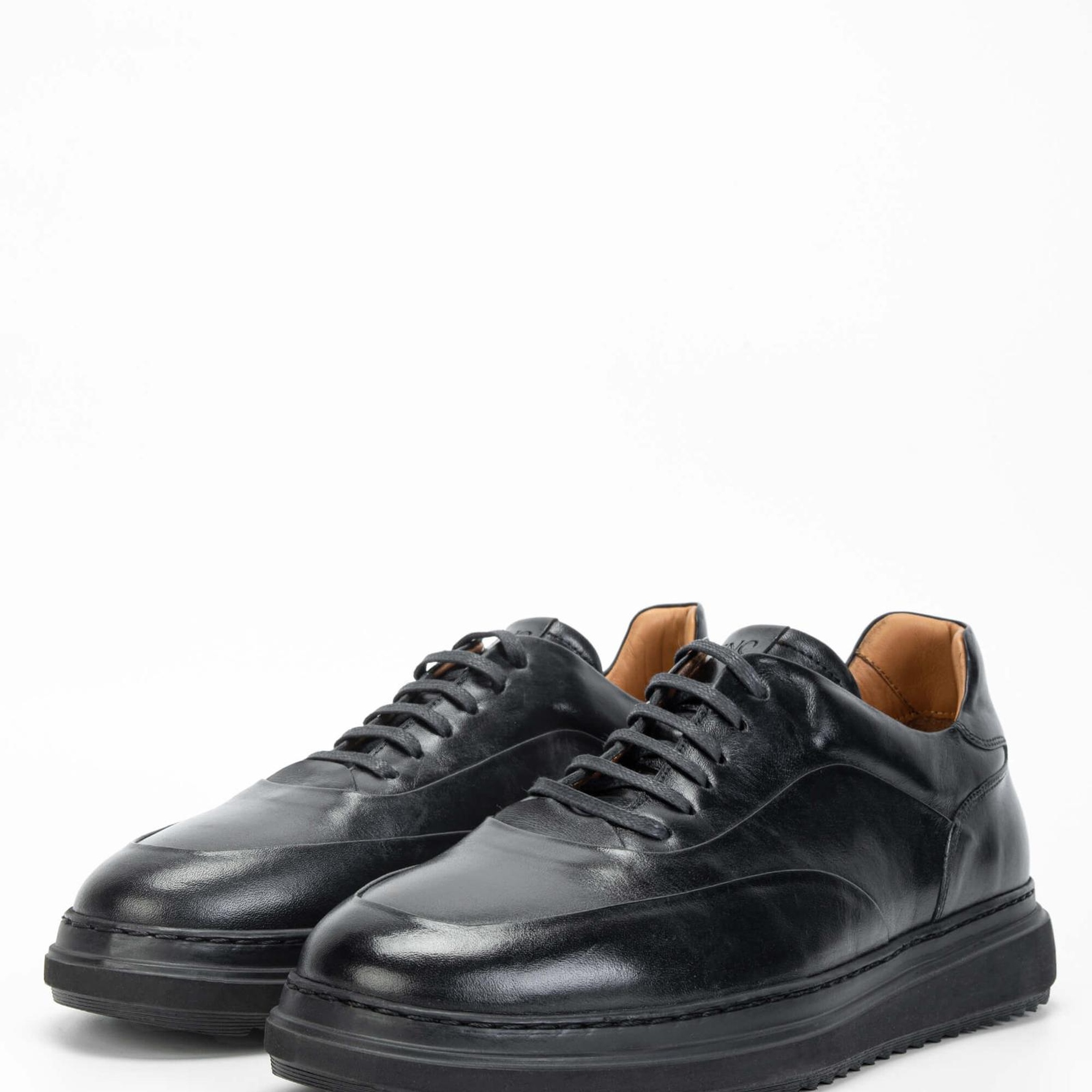 Tamer Tanca Erkek Hakiki Deri Siyah Casual Ayakkabı