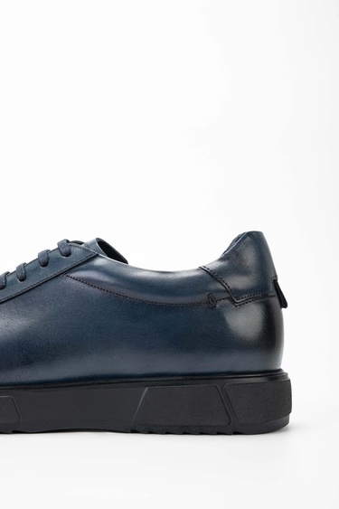  Tamer Tanca Erkek Hakiki Deri Lacivert Casual Ayakkabı