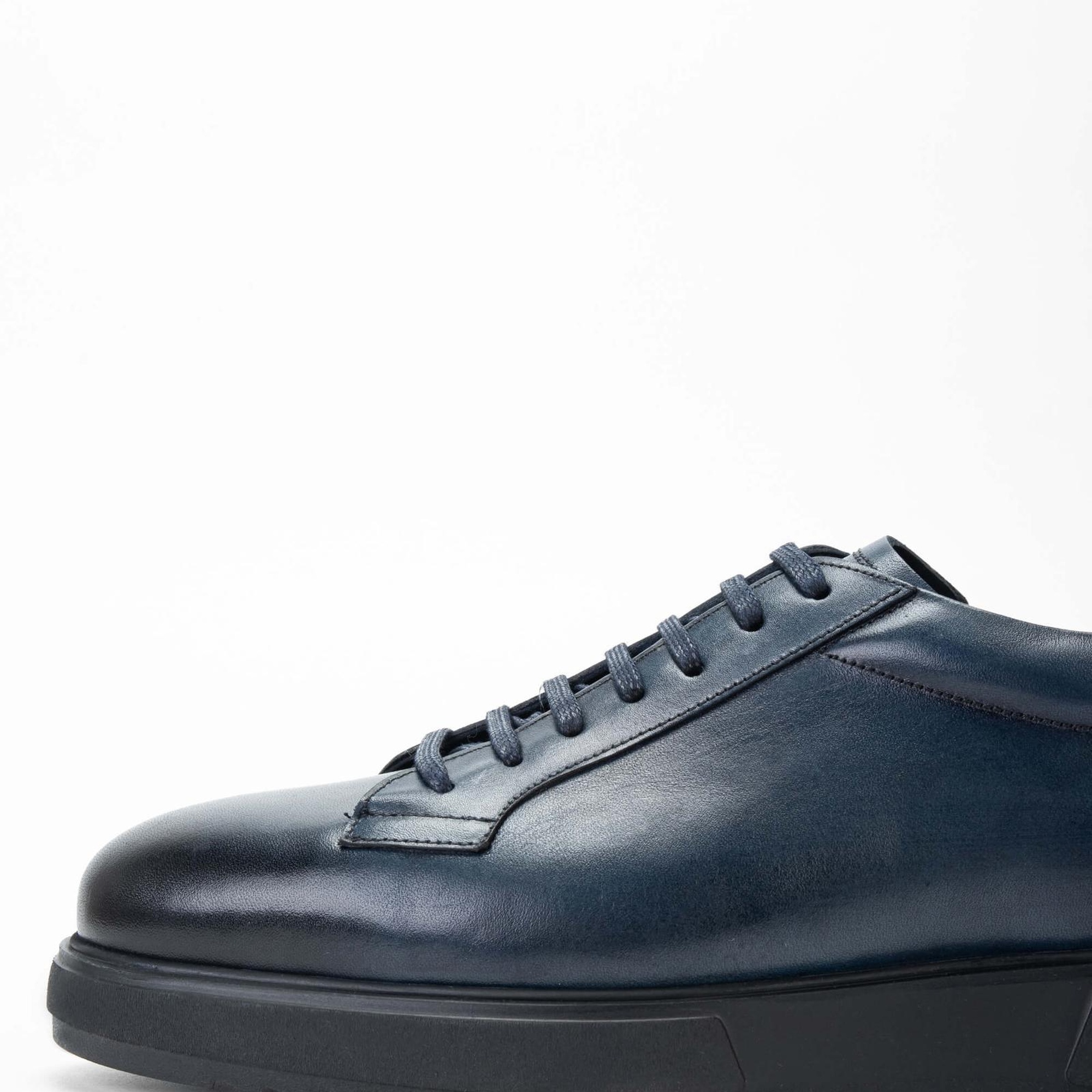 Tamer Tanca Erkek Hakiki Deri Lacivert Casual Ayakkabı