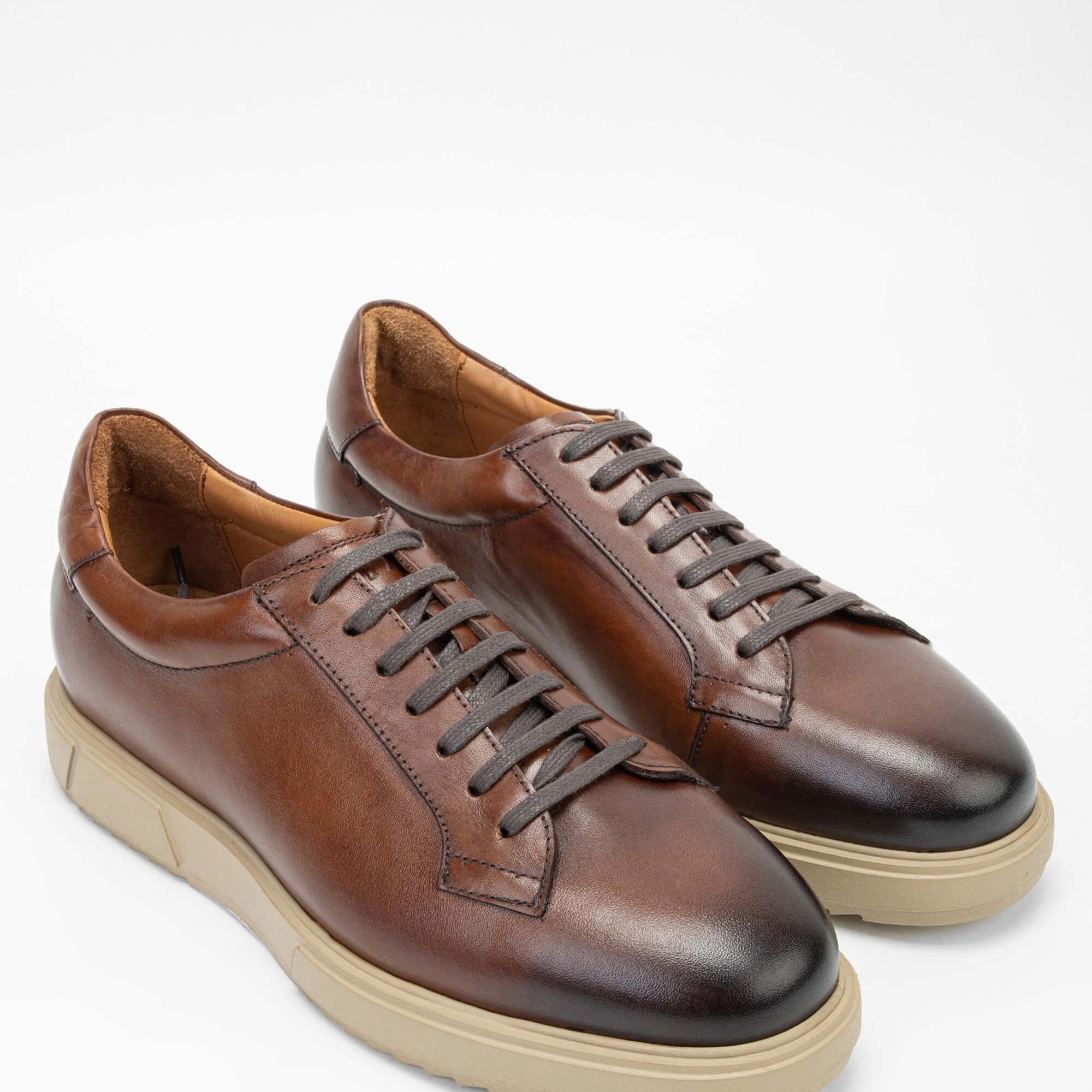 Tamer Tanca Erkek Hakiki Deri Kahverengi Casual Ayakkabı