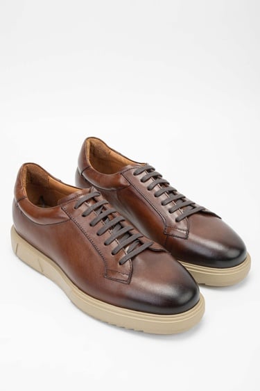  Tamer Tanca Erkek Hakiki Deri Kahverengi Casual Ayakkabı