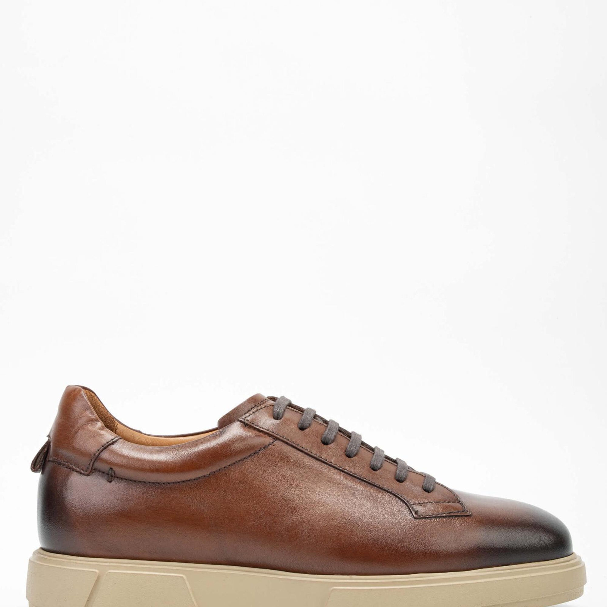 Tamer Tanca Erkek Hakiki Deri Kahverengi Casual Ayakkabı