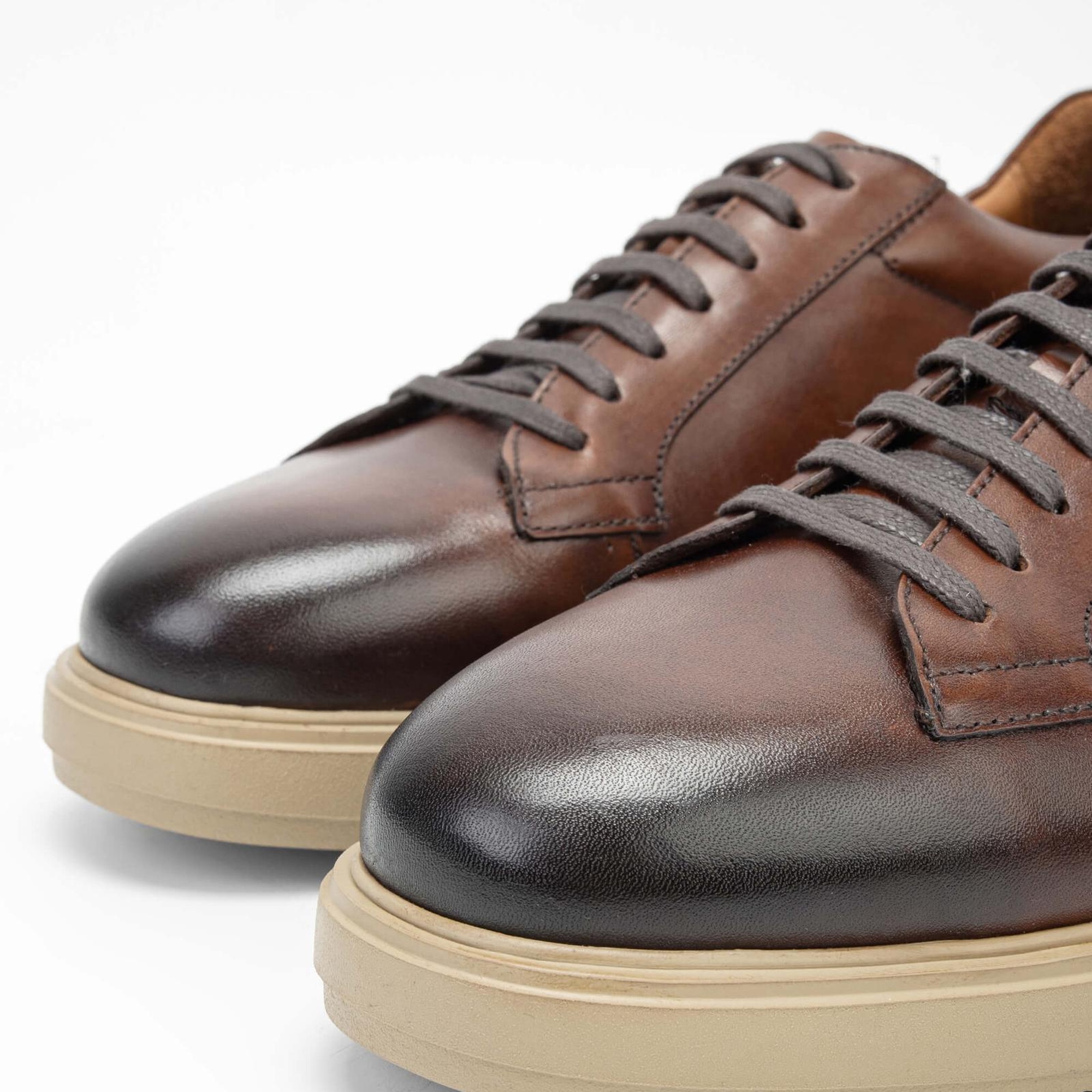 Tamer Tanca Erkek Hakiki Deri Kahverengi Casual Ayakkabı