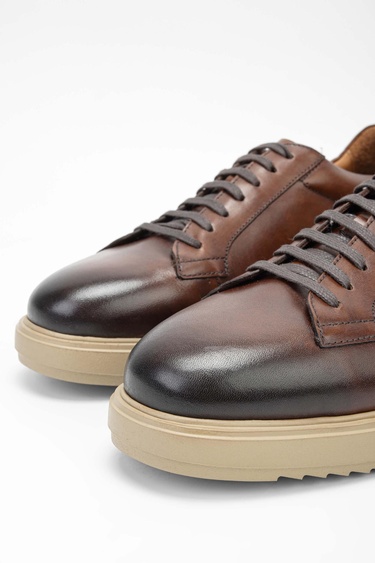  Tamer Tanca Erkek Hakiki Deri Kahverengi Casual Ayakkabı