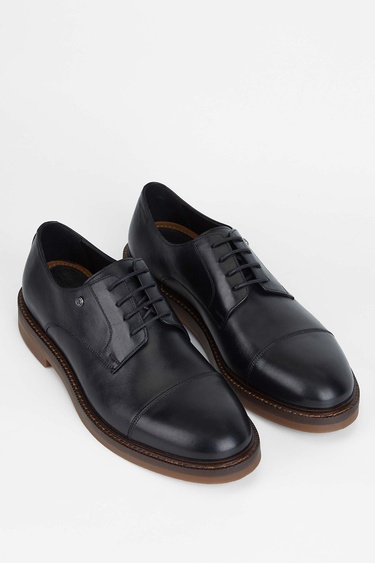  Tamer Tanca Erkek Hakiki Deri Siyah Deri Casual Ayakkabı